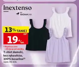 Auchan T-shirt damski bez rękawków 100% bawełna Inextenso oferta