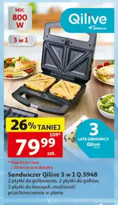Auchan Sandwiczer Qilive 3 w 1 Q.5948 800W oferta
