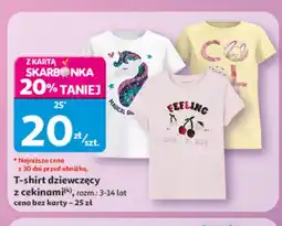 Auchan T-shirt dziewczęcy z cekinami oferta