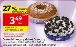 Auchan Donut Milka, 55 g, donut Oreo, 73 g oferta