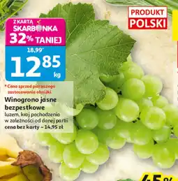 Auchan Winogrono jasne bezpestkowe luzem oferta
