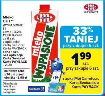 Carrefour Mleko UHT WYPASIONE oferta
