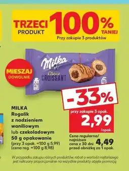 Kaufland Rogalik z nadzieniem waniliowym MILKA oferta