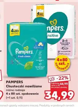 Kaufland Chusteczki nawilżane Pampers fresh clean 4-pak oferta