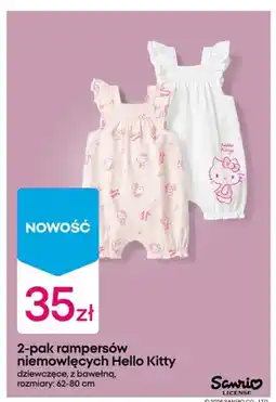 Pepco Rampersy niemowlęce Hello Kitty dziewczęce z bawełną 2-pak oferta