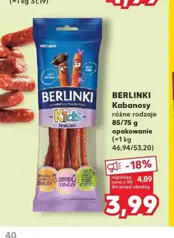 Kaufland Kabanosy Kids Berlinki oferta