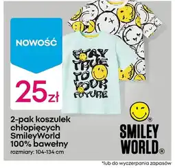 Pepco Koszulki chłopięce SmileyWorld 100% bawełny 2-pak oferta