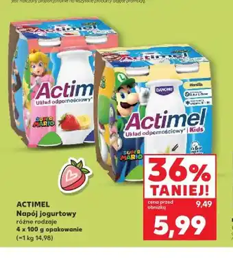 Kaufland Napój jogurtowy Actimel truskawkowy 4-pak oferta
