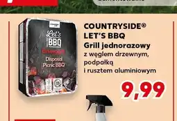 Kaufland Grill jednorazowy COUNTRYSIDE LET'S BBQ z węglem drzewnym podpałką i rusztem aluminiowym oferta