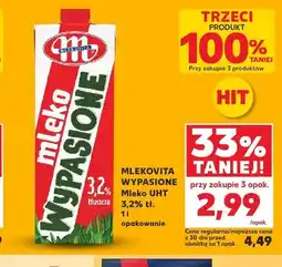 Kaufland Mleko UHT 3,2% tł. Mlekovita Wypasione oferta