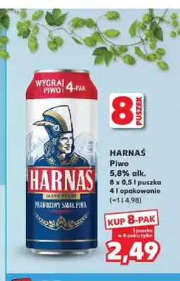 Kaufland Piwo Harnaś jasne pełne 5,8% alk. 8-pak oferta