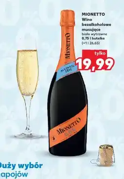 Kaufland Wino bezalkoholowe musujące białe wytrawne MIONETTO oferta