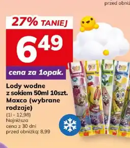 Hitpol Lody wodne z sokiem Maxco oferta