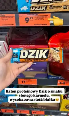 Biedronka Baton proteinowy DZIK słony carmel oferta