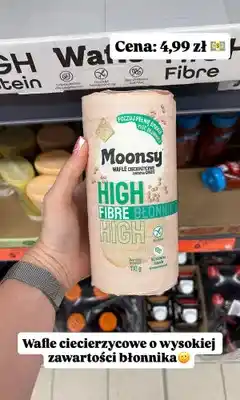 Biedronka Wafle ciecierzycowe Moonsy High Fibre bez dodatku cukrów oferta