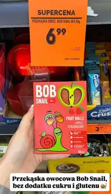 Biedronka Przekąska owocowa Bob Snail Fruit Rolls Apple-Strawberry bez dodatku cukru i glutenu oferta