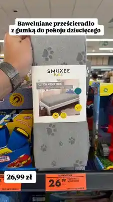 Biedronka Prześcieradło bawełniane z gumką do pokoju dziecięcego Smukee Kids 90x200x25cm oferta