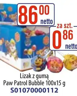 AT Paw Patrol Lizak z gumą Bubble oferta