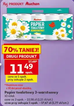 Auchan Papier toaletowy 3-warstwowy oferta