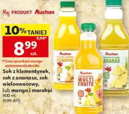 Auchan Sok z klementynek, sok z ananasa, sok wieloowocowy, lub mango i marakui oferta