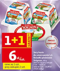 Auchan Sery kozie do smarowania lub Roladki pleśniowe Soignon oferta