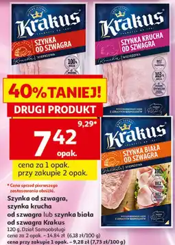 Auchan Szynka od szwagra, szynka krucha od szwagra lub szynka biała od szwagra Krakus oferta