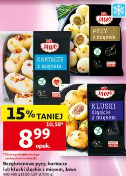 Auchan Bezglutenowe pyzy, kartacze lub kluski śląskie z mięsem, Jawo oferta
