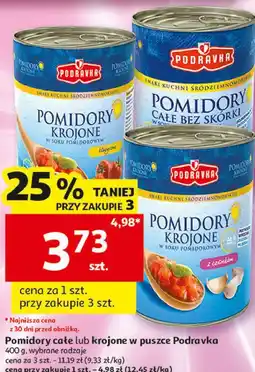 Auchan Pomidory całe lub krojone w puszce Podravka oferta