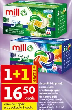 Auchan Kapsułki do prania z perełkami zmiękczającymi uniwersalne lub do koloru Mill oferta
