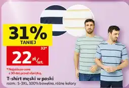 Auchan T-shirt męski w paski Inextenso oferta