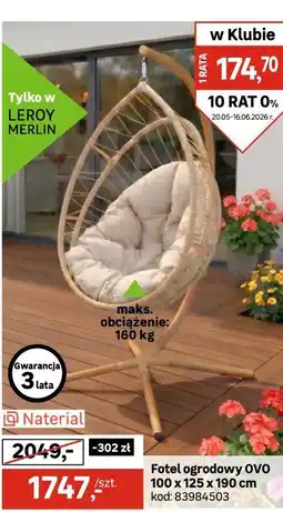 Leroy Merlin Fotel ogrodowy OVO Naterial oferta