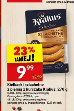 Twój Market Kiełbaski szlachetne z piersią z kurczaka Krakus oferta