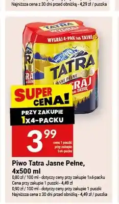 Twój Market Piwo Tatra Jasne Pełne 4-pak oferta
