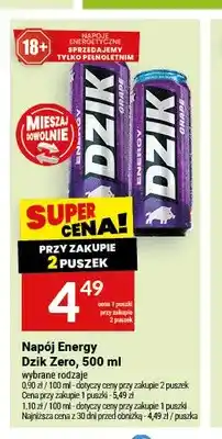 Twój Market Napój Energy Dzik Zero oferta