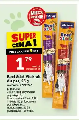 Twój Market Beef Stick Vitakraft dla psa wołowina oferta