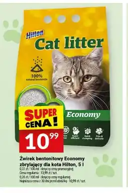 Twój Market Żwirek bentonitowy Economy zbrylający dla kota Hilton oferta