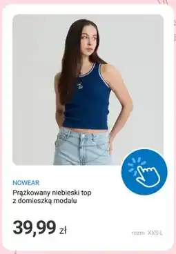 Smyk Prążkowany niebieski top z domieszką modalu NOWEAR oferta