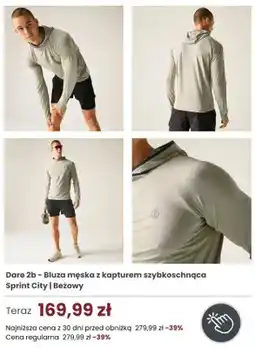 Regatta Bluza męska z kapturem szybkoschnąca Dare 2b Sprint City Beżowy oferta