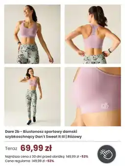 Regatta Biustonosz sportowy damski Dare 2b szybkoschnący Don't Sweat It III różowy oferta
