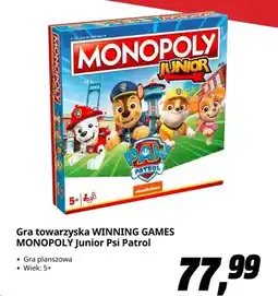 Media Markt Gra towarzyska WINNING GAMES MONOPOLY Junior Psi Patrol oferta