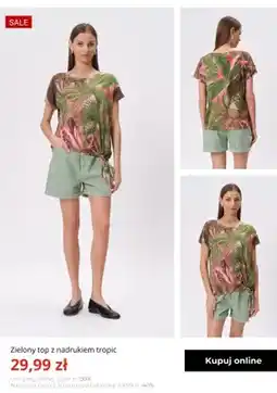 Greenpoint Zielony top z nadrukiem tropic greenpoint oferta