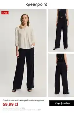 Greenpoint Spodnie garniturowe szerokie ciemny granat Greenpoint oferta