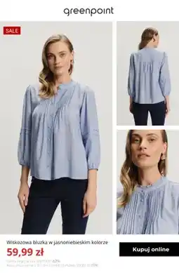 Greenpoint Wiskozowa bluzka w jasnoniebieskim kolorze Greenpoint oferta