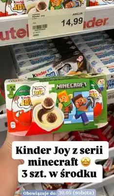 ALDI Jajko Kinder Joy Minecraft 3-pak oferta