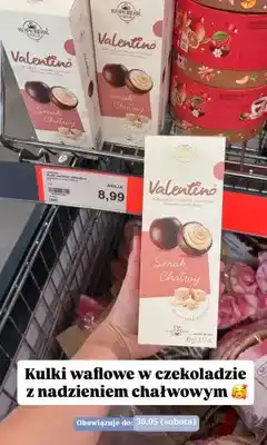 ALDI Kulki waflowe w czekoladzie z nadzieniem chałwowym Valentino Kopernik oferta