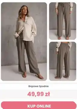 Renee Brązowe spodnie reneé oferta