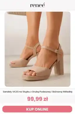 Renee Sandały VICES na Słupku z Grubą Podeszwą i Skórzaną Wkładką oferta