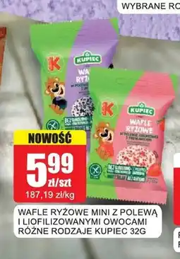 Bingo Wafle ryżowe mini z polewą i liofilizowanymi owocami Kupiec oferta