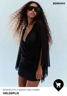 Bershka Sukienka mini z rękawem typu motylek Bershka oferta