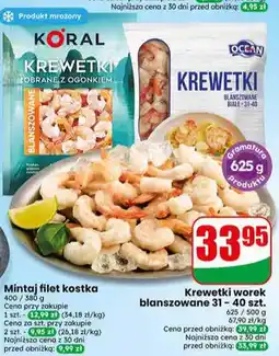 Dino Krewetki blanszowane białe 31-40 Ocean oferta